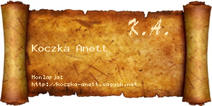 Koczka Anett névjegykártya