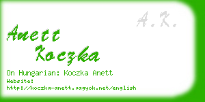 anett koczka business card